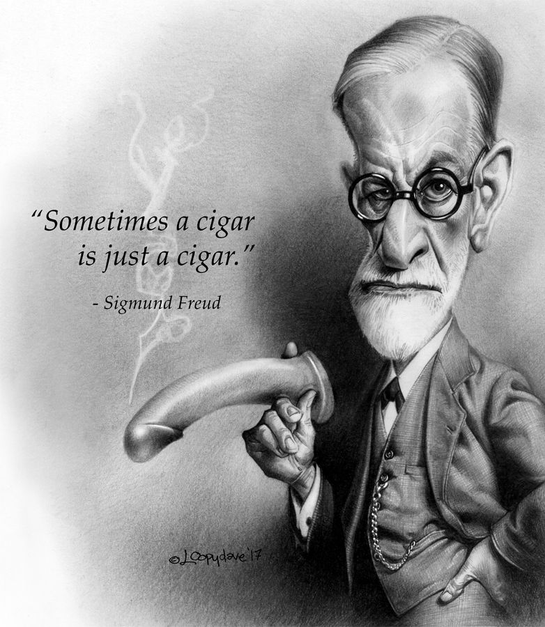 Зигмунд Фрейд держит сигару