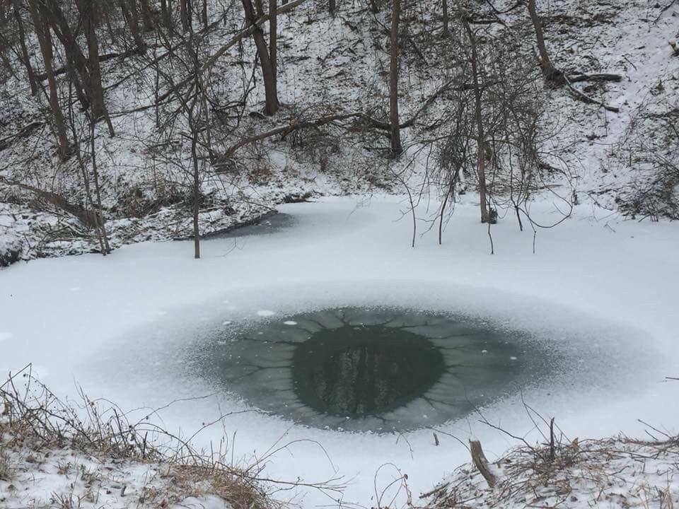 озеро, глаз, замерзать