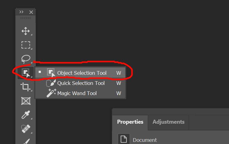 Выбираем инструмент Object selection Tool