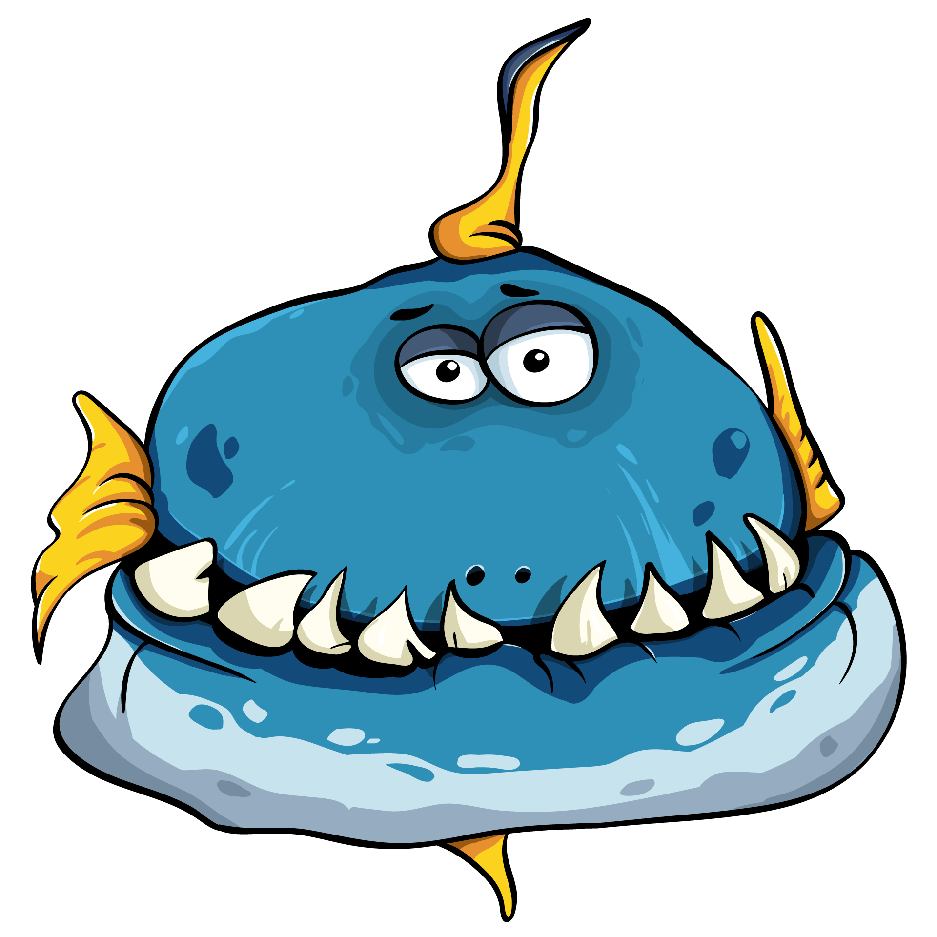 Cartoon toothy fish