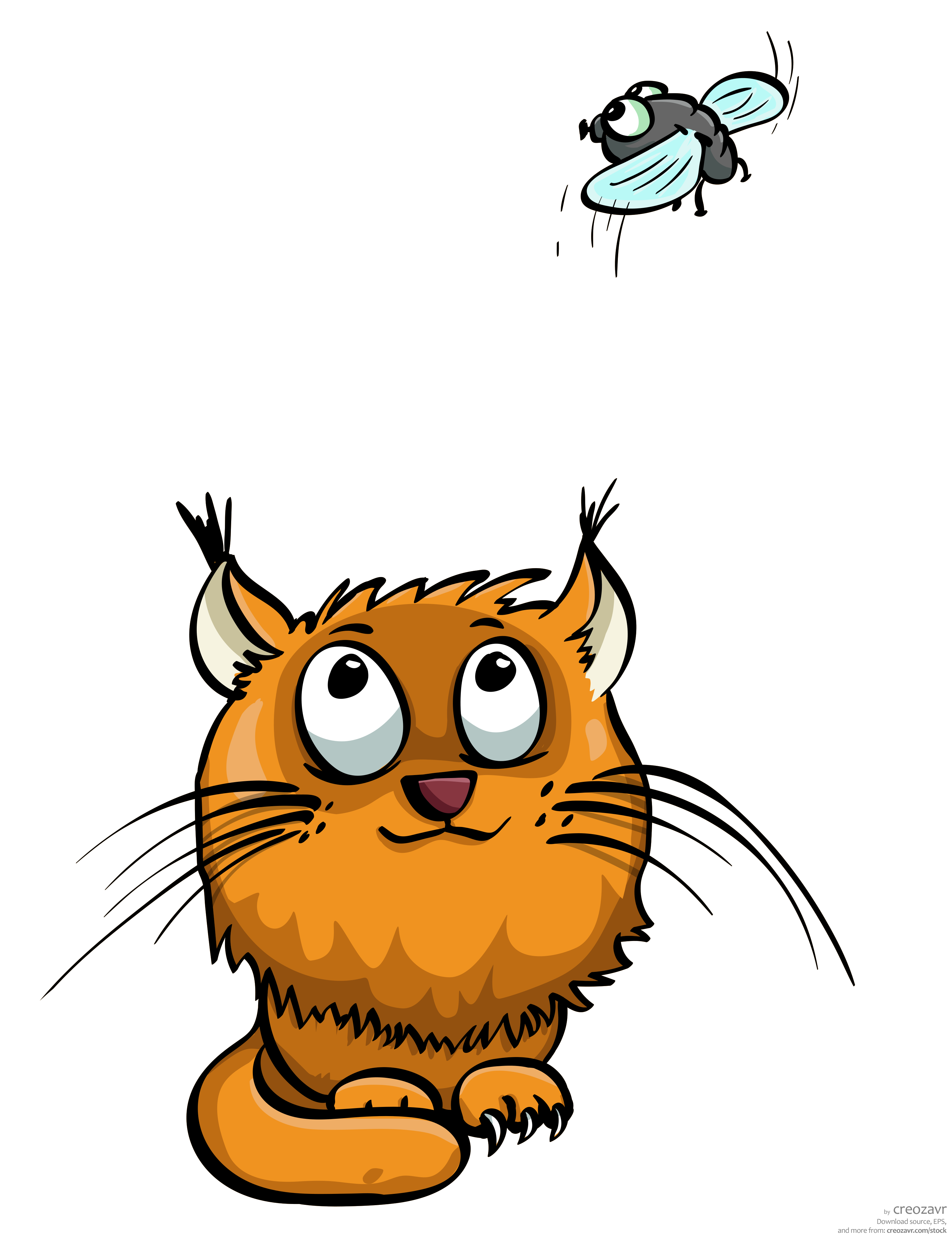 Funny ginger cat, clipart