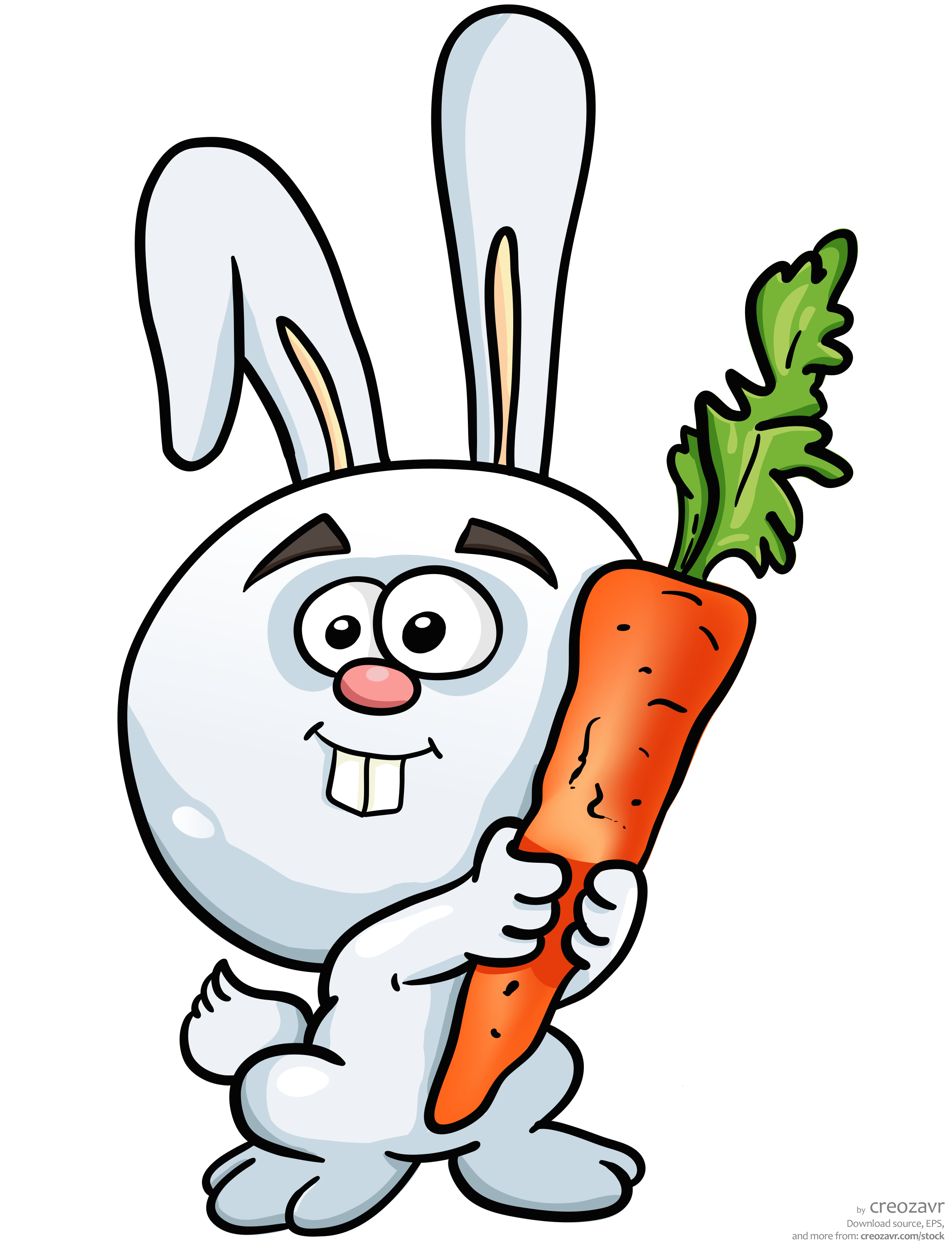 Забавный кролик с морковкой