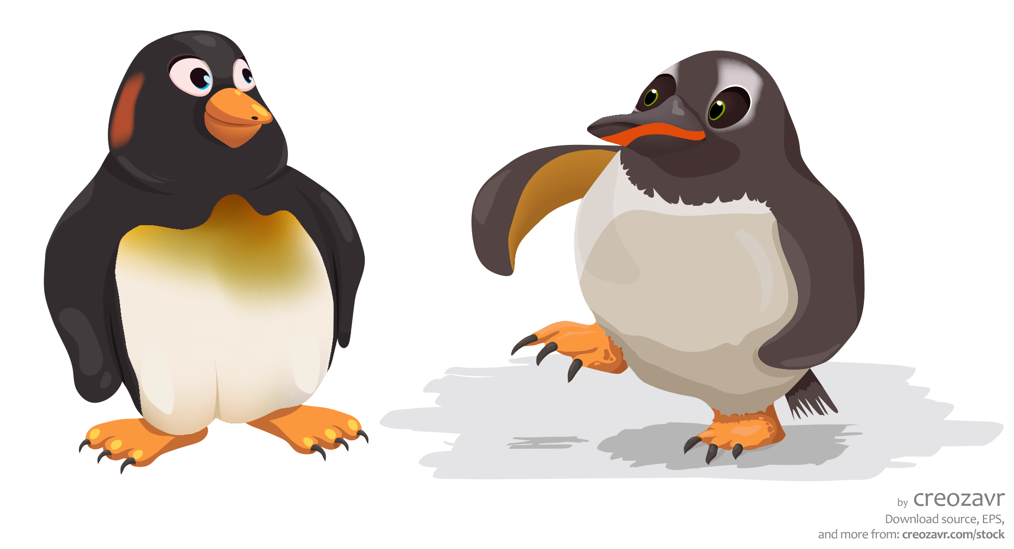 Клипарт векторных пингвинов