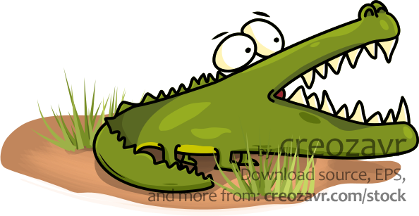 Animated funny crocodile