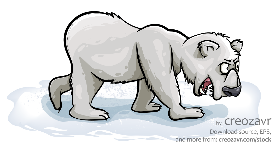 Animated angry polar bear