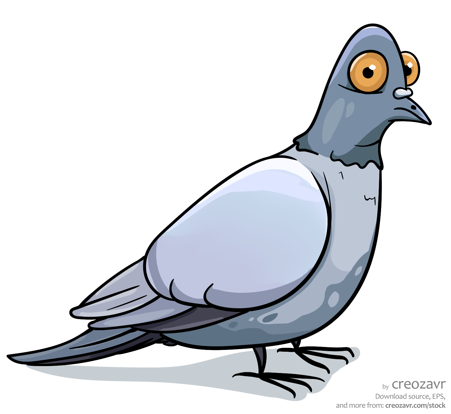 Векторный мультяшный голубь