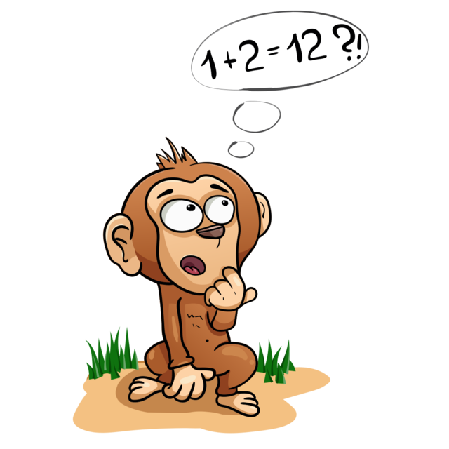 Cartoon monkey thought
