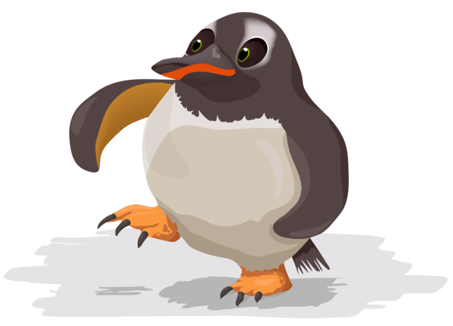 Animated cartoon penguin