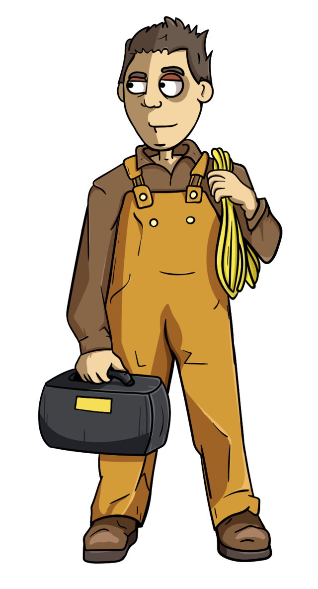 Worker with tools