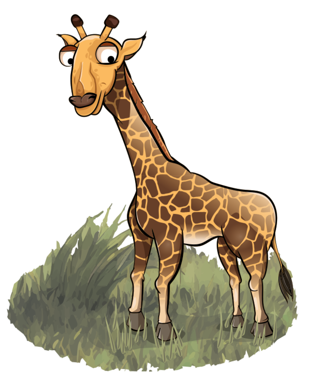 Giraffe standing in the meadow