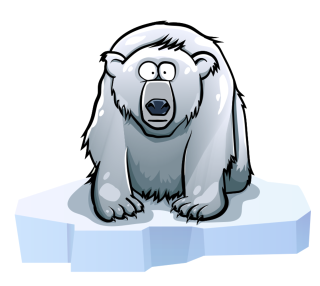 Полярный медведь на льдине