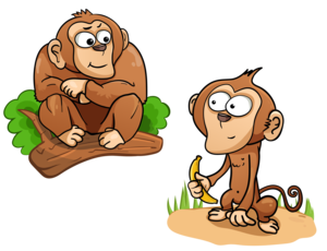 Cute animated monkeys