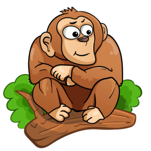 Animated monkey on the tree