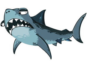 Vector angry shark clipart (download)