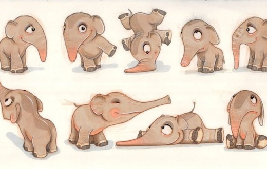 мультяшные, слоненок, слоник, забавно
