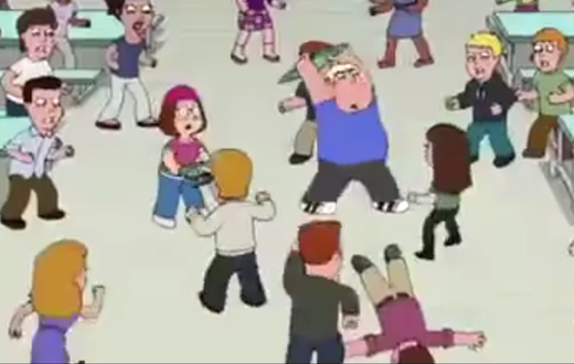 Драка из мультфильма Family Guy
