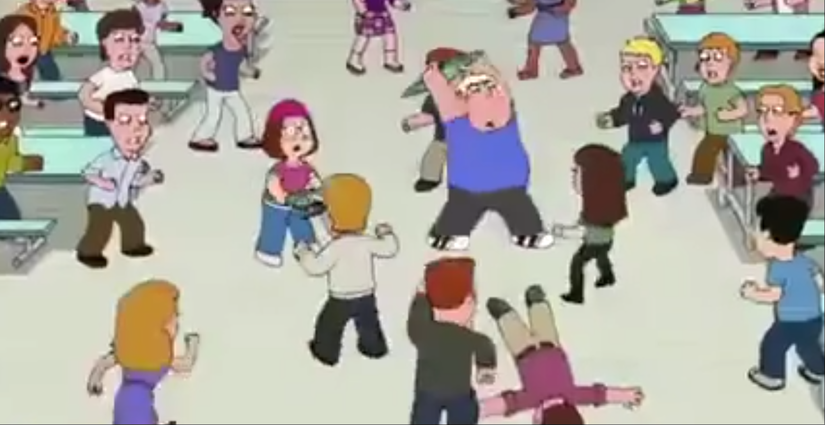 Драка из мультфильма Family Guy