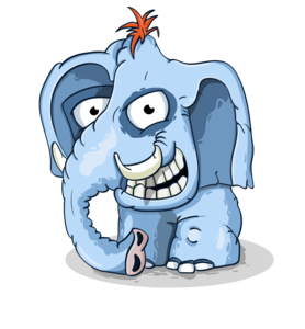 Funny blue elephant clipart