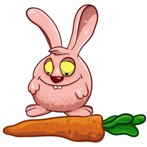 Funny bunny and a carrot