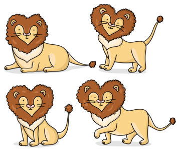Animated lions