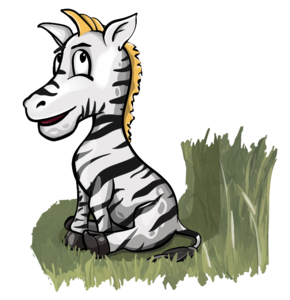 Зебра в траве сидит