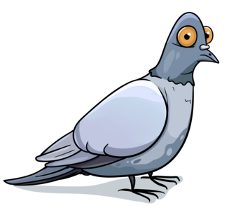 Векторный мультяшный голубь