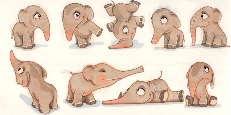 мультяшные, слоненок, слоник, забавно