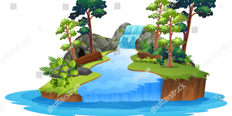 Остров с водопадом