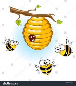 пчелы, улей, ветка