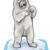 Polar bear stands on an ice floe