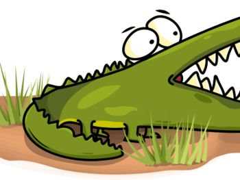 Animated funny crocodile