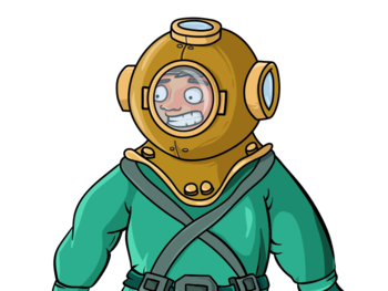 Animated diver vector clipart